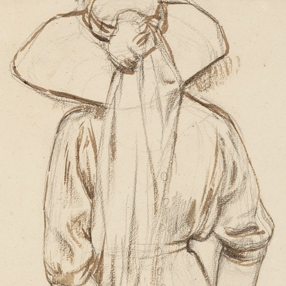 Théo Van Rysselberghe - Femme au chapeau, étude pour réunion dans le jardin